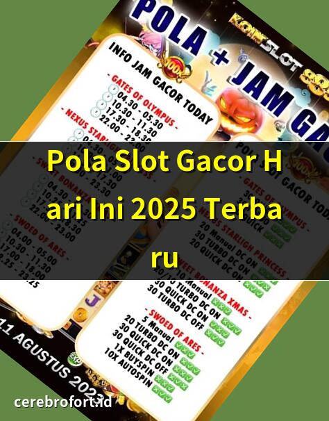 Pola Slot Gacor Hari Ini 2025 Terbaru | Rahasia Pola Slot Gacor di 2025 | Temukan Pola Slot Gacor Sekarang! | Pola Slot Gacor: Tips Menang Mudah